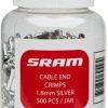 SRAM PitStop Brake Cable End Crimps 1.8mm Silver (Qty 500)